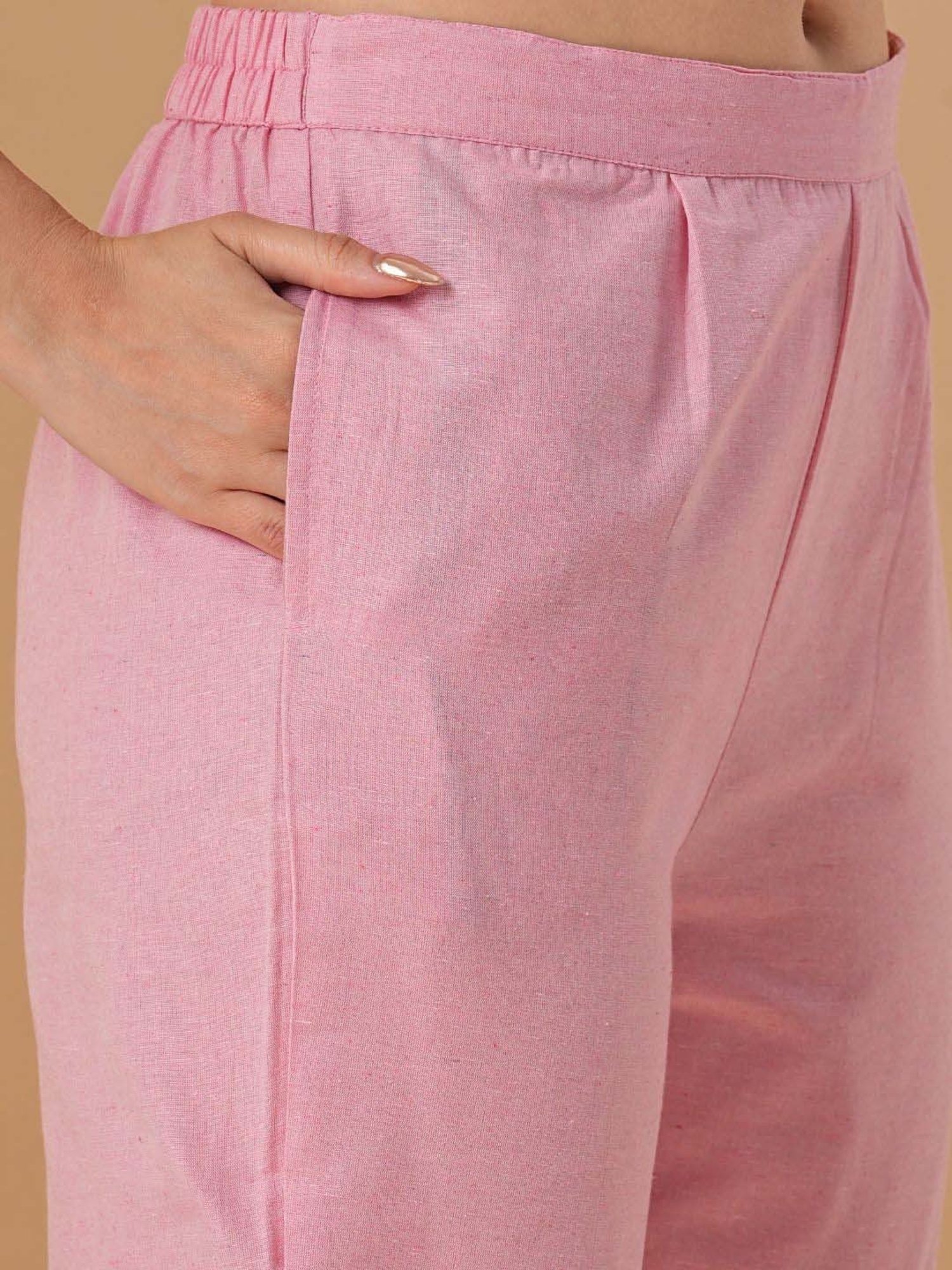 Fashor Lilac Cotton Woven Pattern Kurta & Pant Set