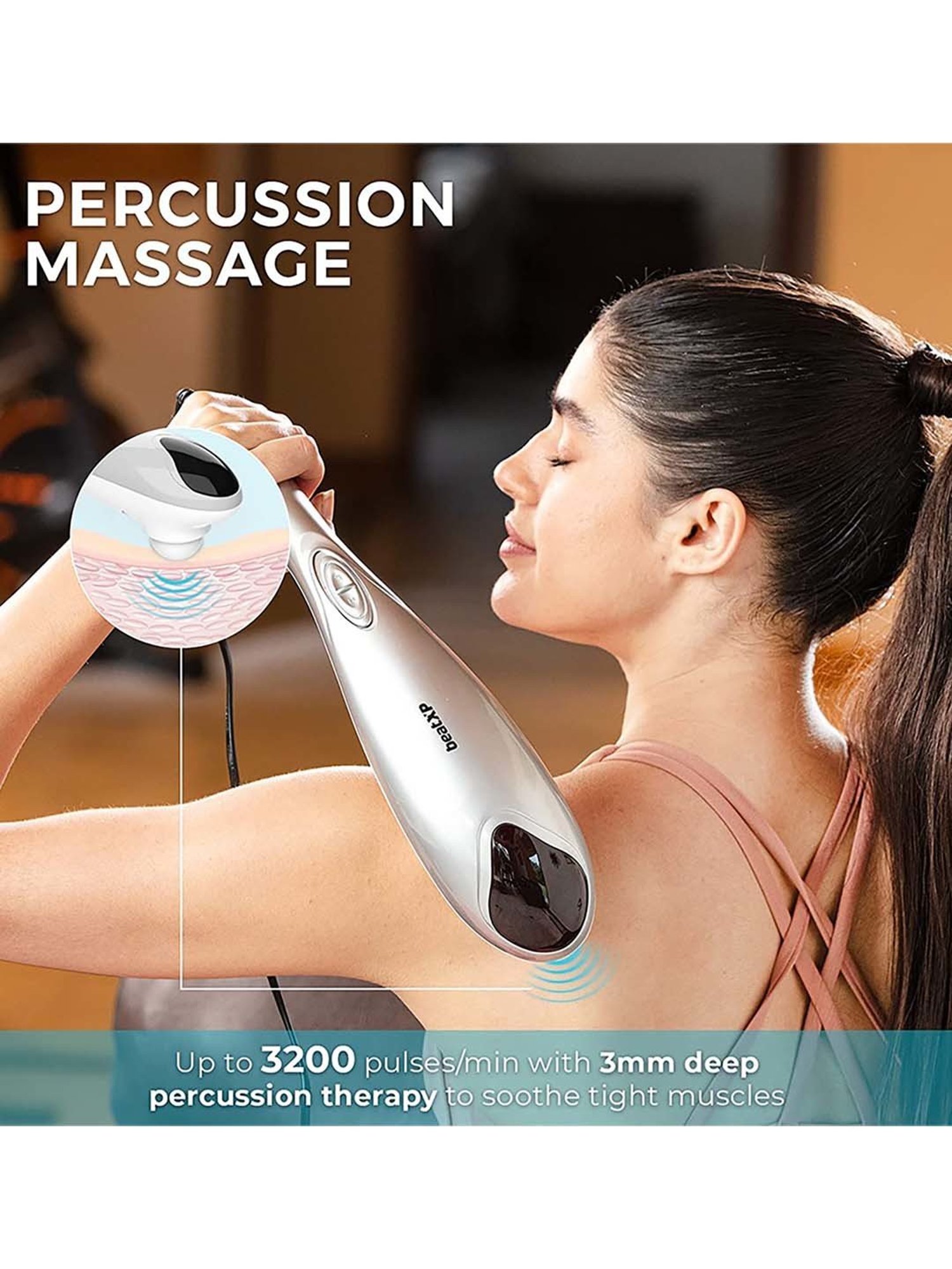 beatXP Stream Prime Hammer Massager (Glossy Silver)