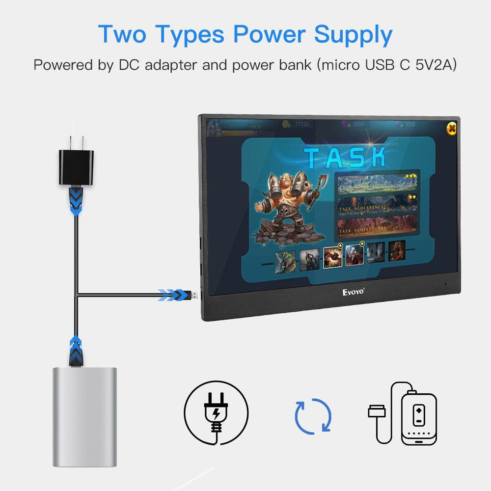 Eyoyo 13" Portable PC Gaming Monitor, 2540x1440 High Resolution IPS Game Monitor with HDMI Input for Xbox One Xbox 360 PS3 PS4 WiiU Switch Raspberry Pi 3, 2 1 Model B B+ w/ Built-in Speakers