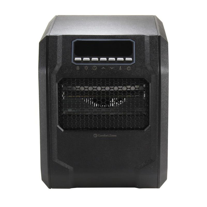 Comfort Zone CZ2018CN Digital Infrared Quartz Indoor Home Cabinet Space Heater with Full Function Remote Control and Timer, Black