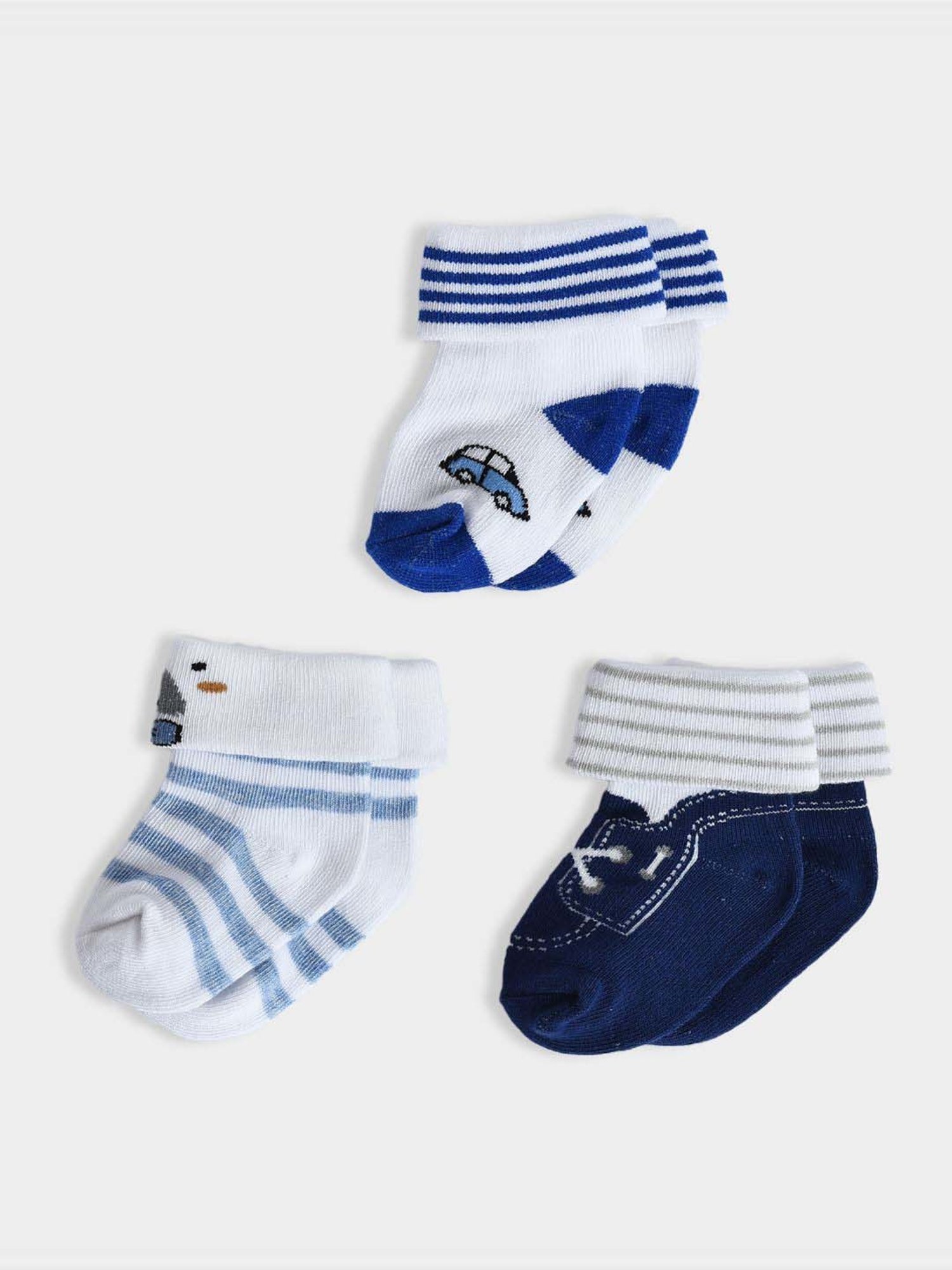 MiArcus Multicolor Cotton Polyblend Printed Socks 3 Pair