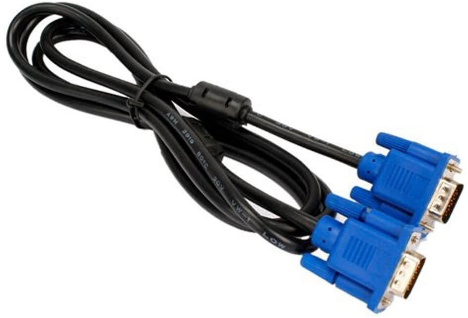 cables direct online 15ft svga + audio monitor cable, male to male 1080p super vga display cord for pc projector laptop tv