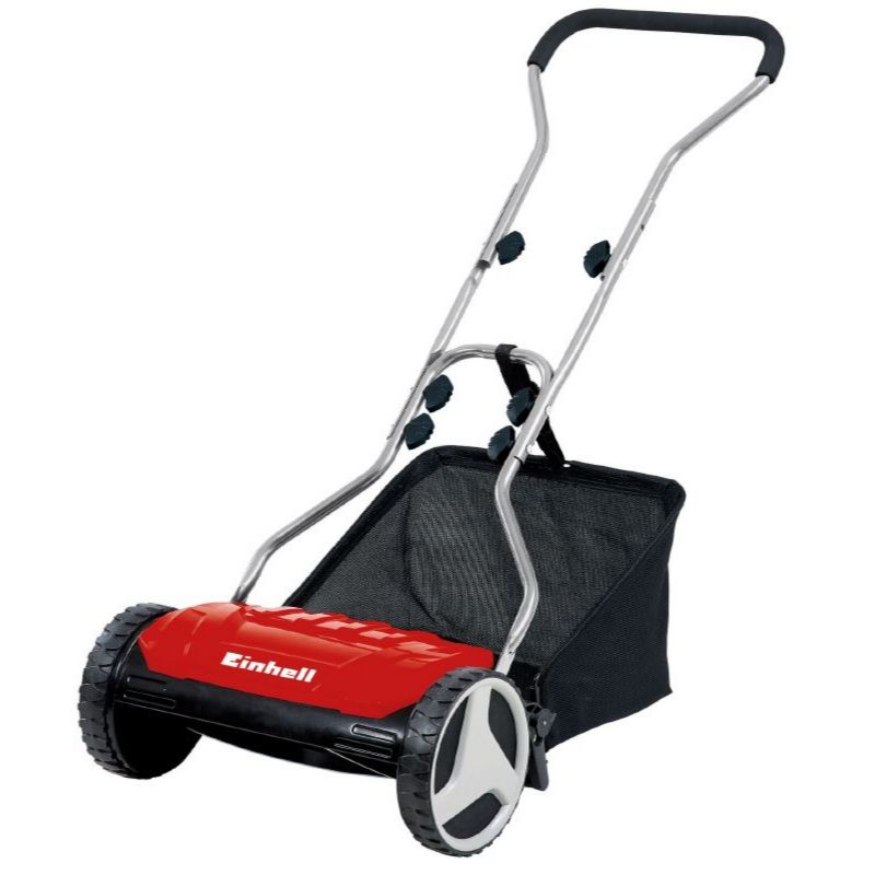 Einhell GE-HM 38 S-F Manual Deluxe 15-Inch 5-Blade High-Quality Steel Reel Mowing System Push Reel Mower, Easily Removable 6.9-Gallon Collection Bag