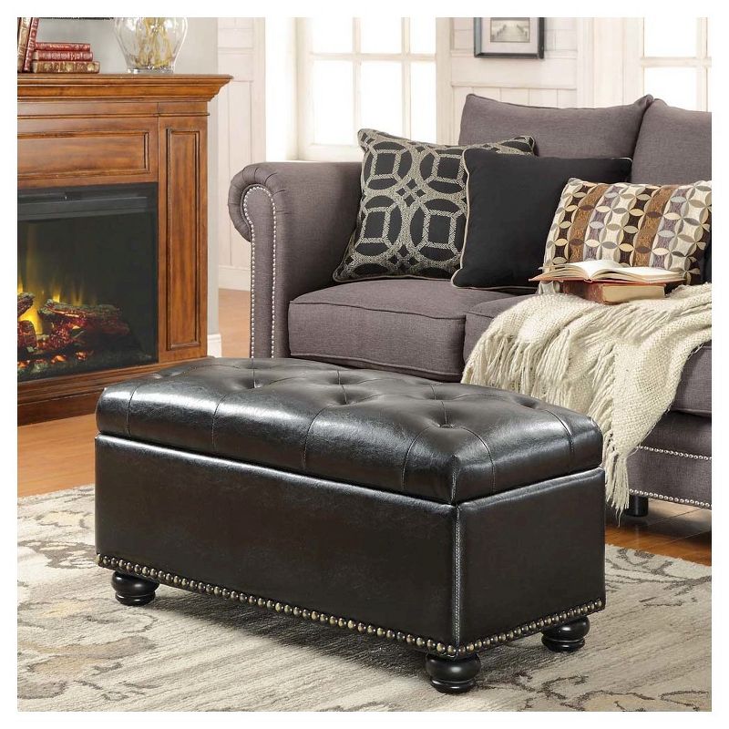 7th Avenue Storage Ottoman Black - Breighton Home