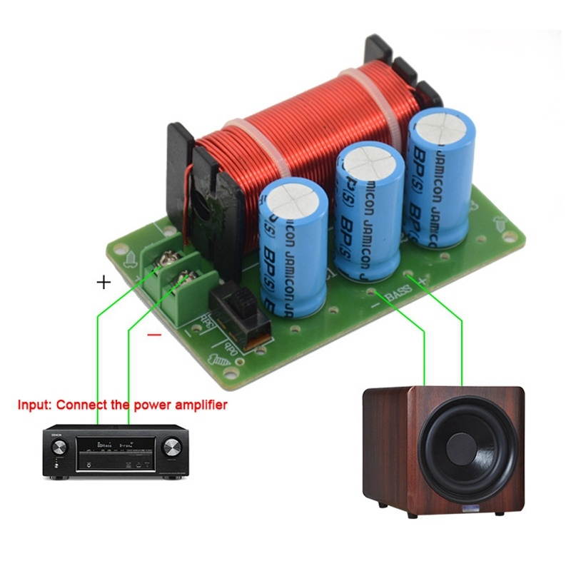 200W Pure Bass Speaker Crossover 1 Way Frequency Divider & 400W Speaker Crossover 2 Way High-Low 4-16 Ohm