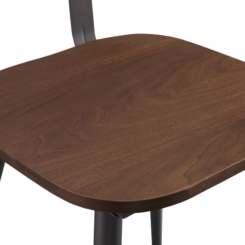 Agi Mid-Century Dining Chair in Walnut Wood and Beige Fabric - Armen Living