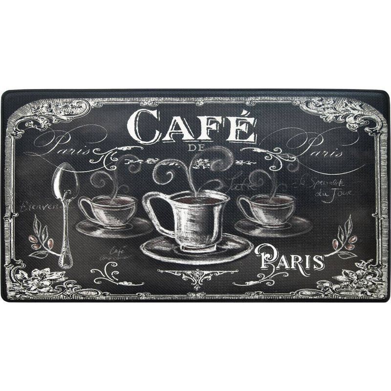 Home Dynamix 19" x 35" Cafe Kitchen Mat Back/White