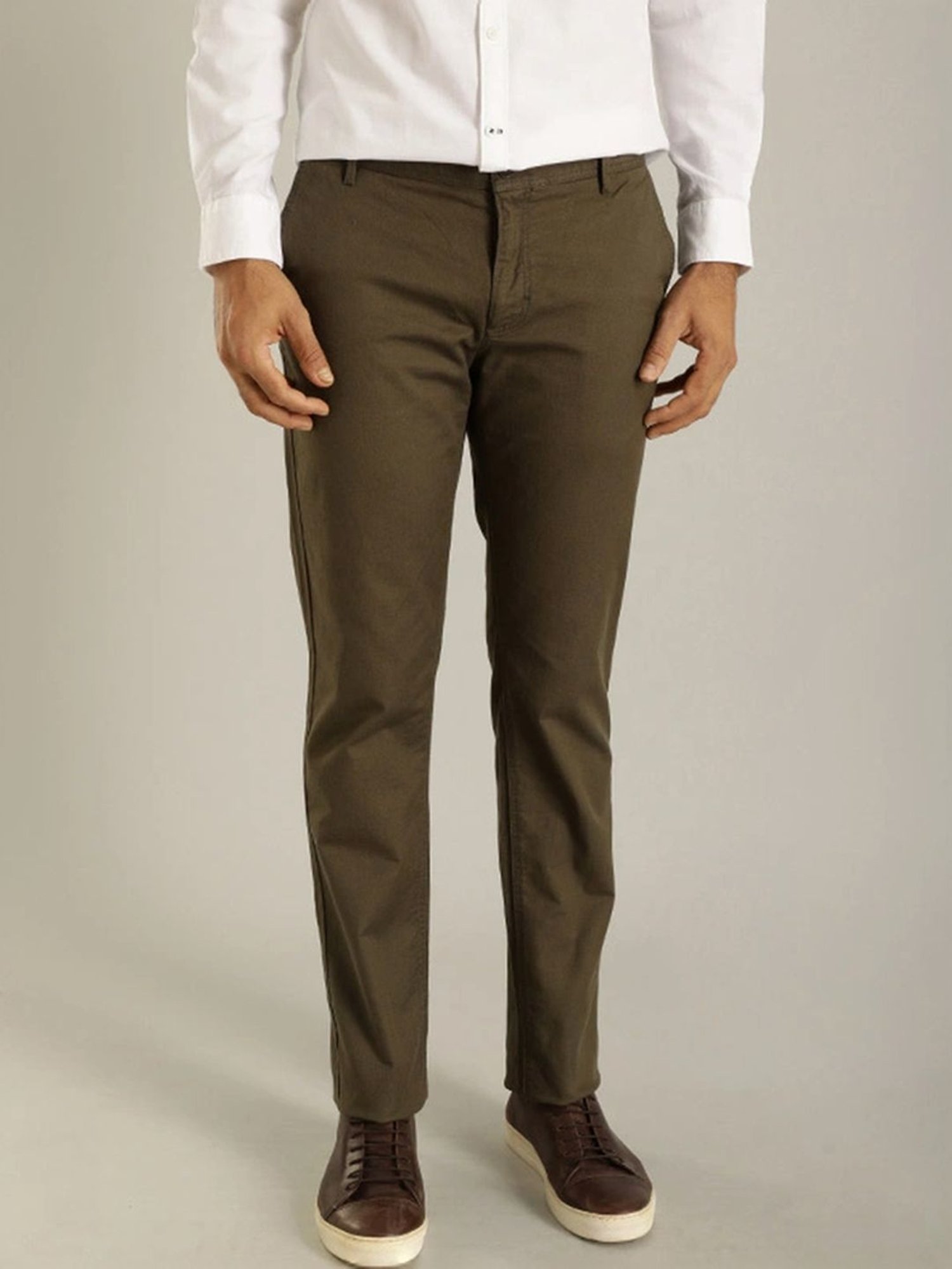 Indian Terrain Brown Regular Fit Trousers
