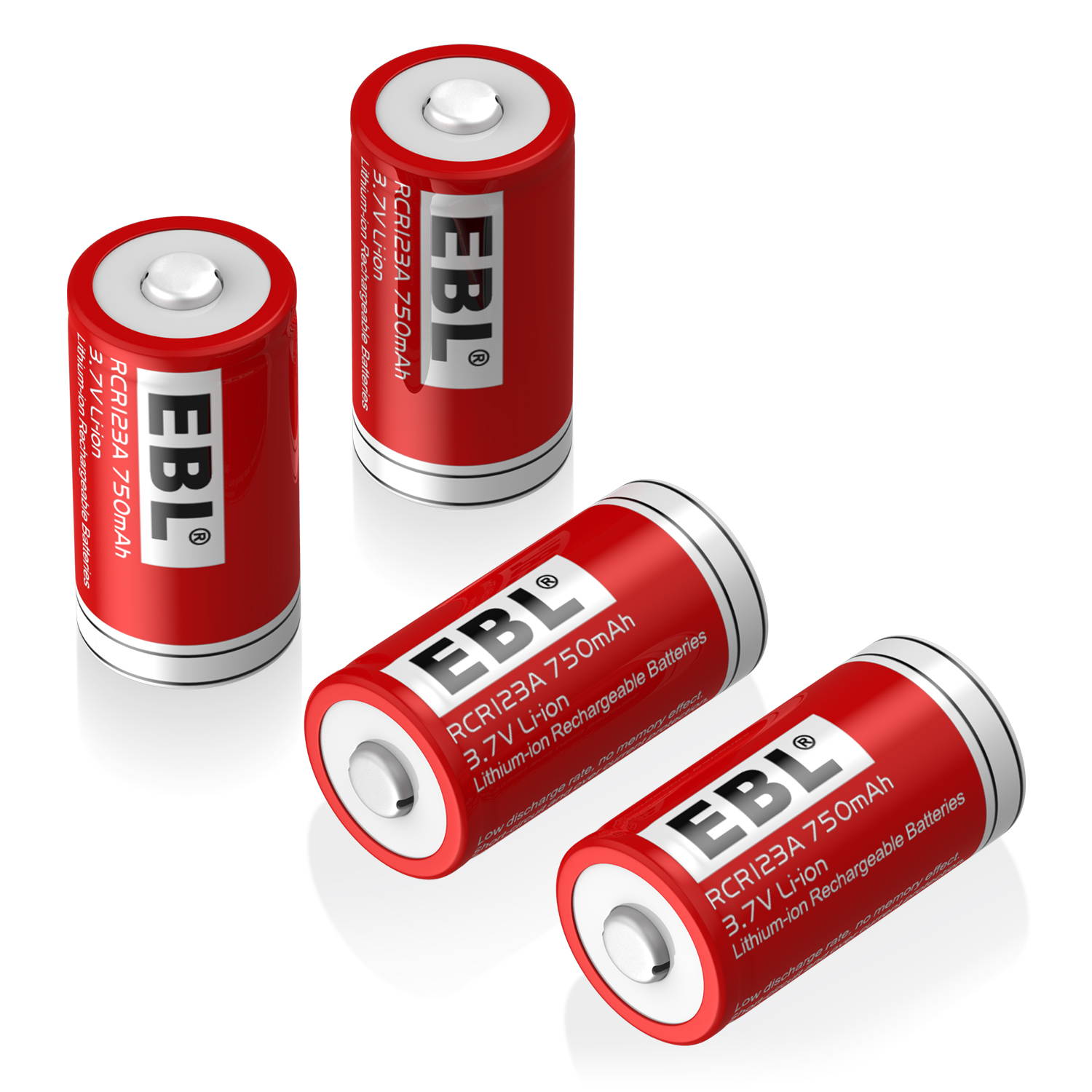 EBL 8 Pcs 16340 Battery 750mAh 3.7V BRC CR123A Li-ion Rechargeable Batteries for Flashlights