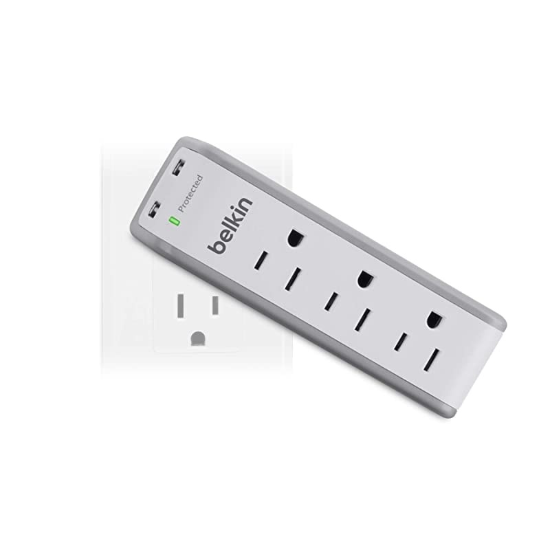 BST300 3Outlet USB Surge Protector wRotating Plug Ideal for Mobile Devices Personal Electronics Small Appliances and More 918 Joules
