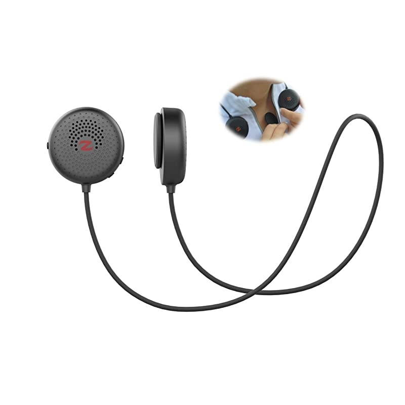 Magnetic Wearable Bluetooth Speakers (Black) for Running, Bicycling, Hiking, with Microphone