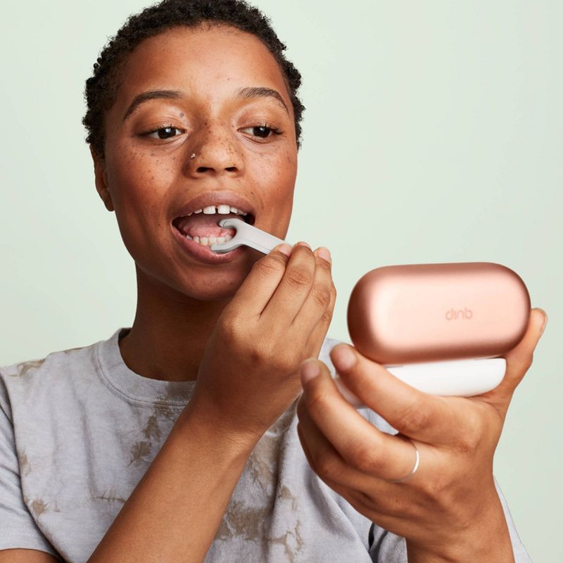 quip Plastic Refillable Floss Pick Starter Kit - Reusable Pick + Dispenser - 180-Use / 7.6 yd / 7 m Refill Included - White