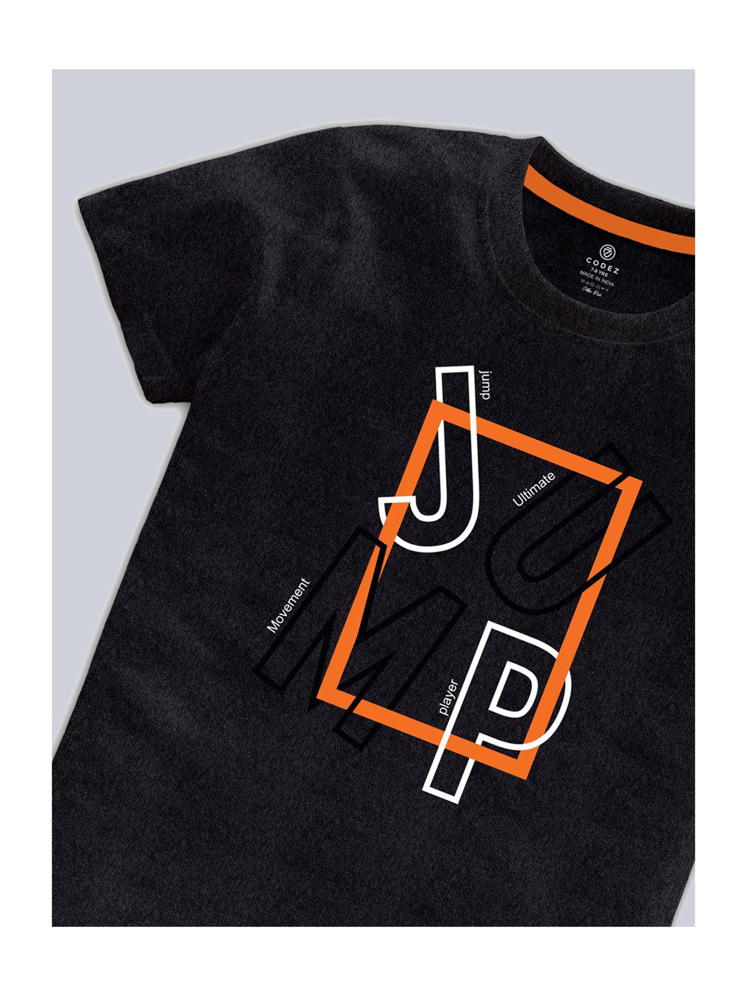 Codez Kids Black Printed T-Shirt