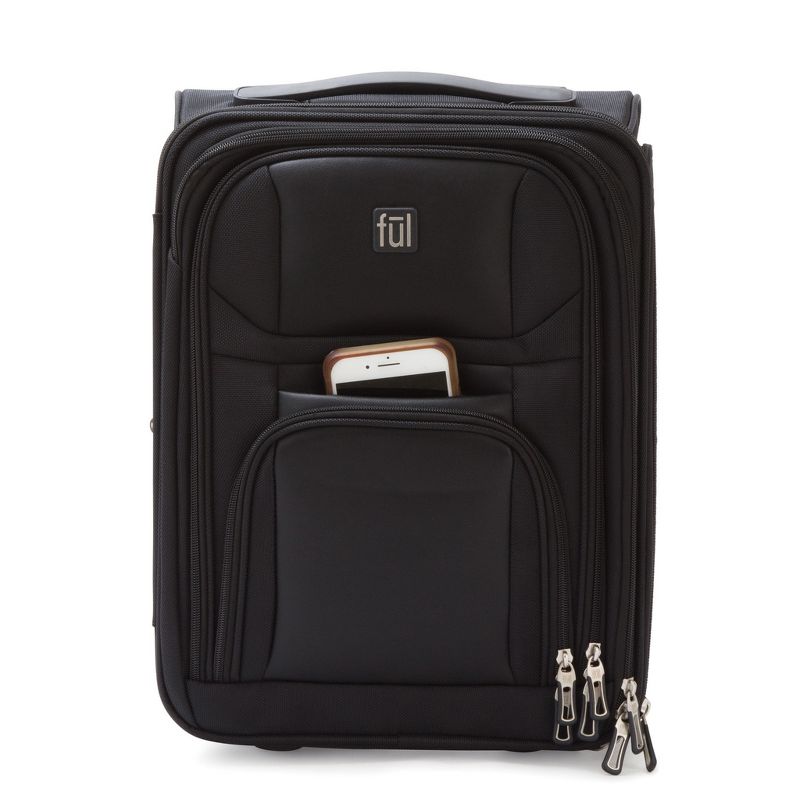 FUL 16.5" RFID Crosby Underseat Carry On Suitcase - Black