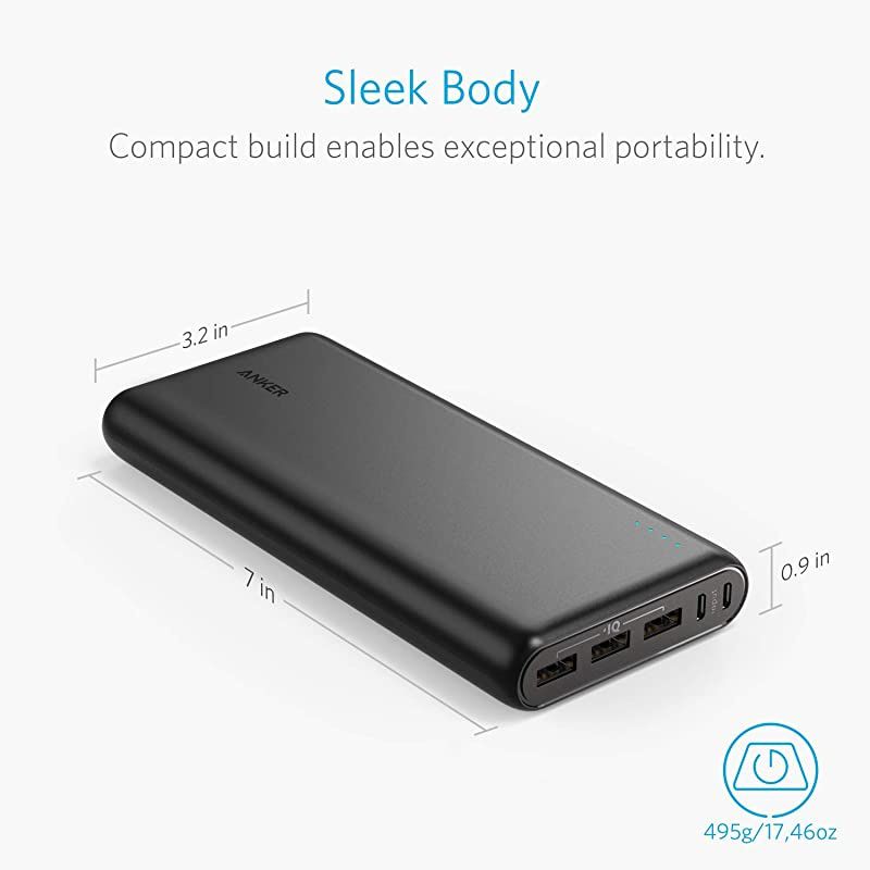 PowerCore 26800 Portable Charger 26800mAh External Battery with Dual Input Port and DoubleSpeed Recharging 3 USB Ports for iPhone iPad Samsung Galaxy Android and Other Smart Devices
