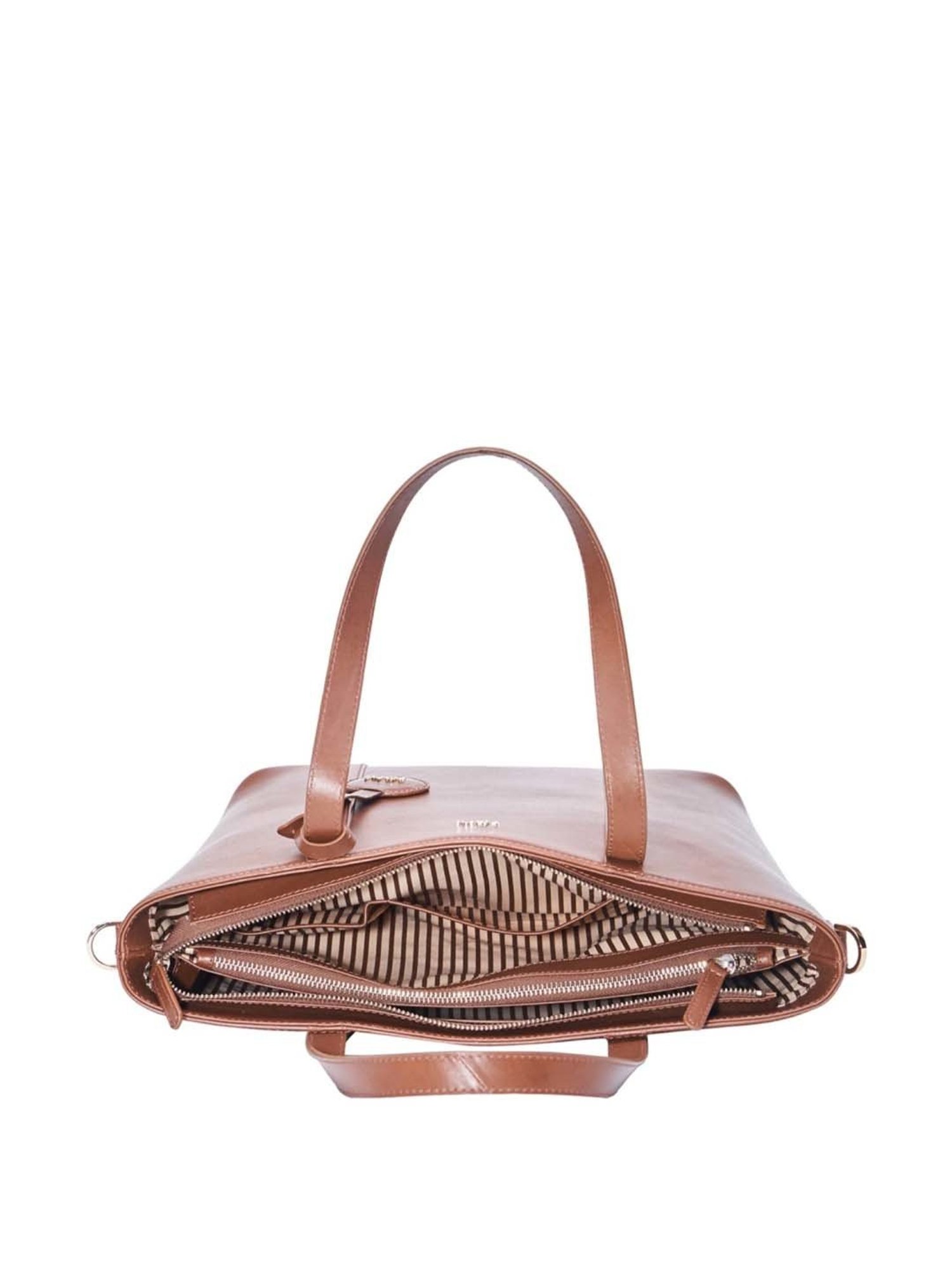 Tohl Tan Solid Medium Tote Handbag