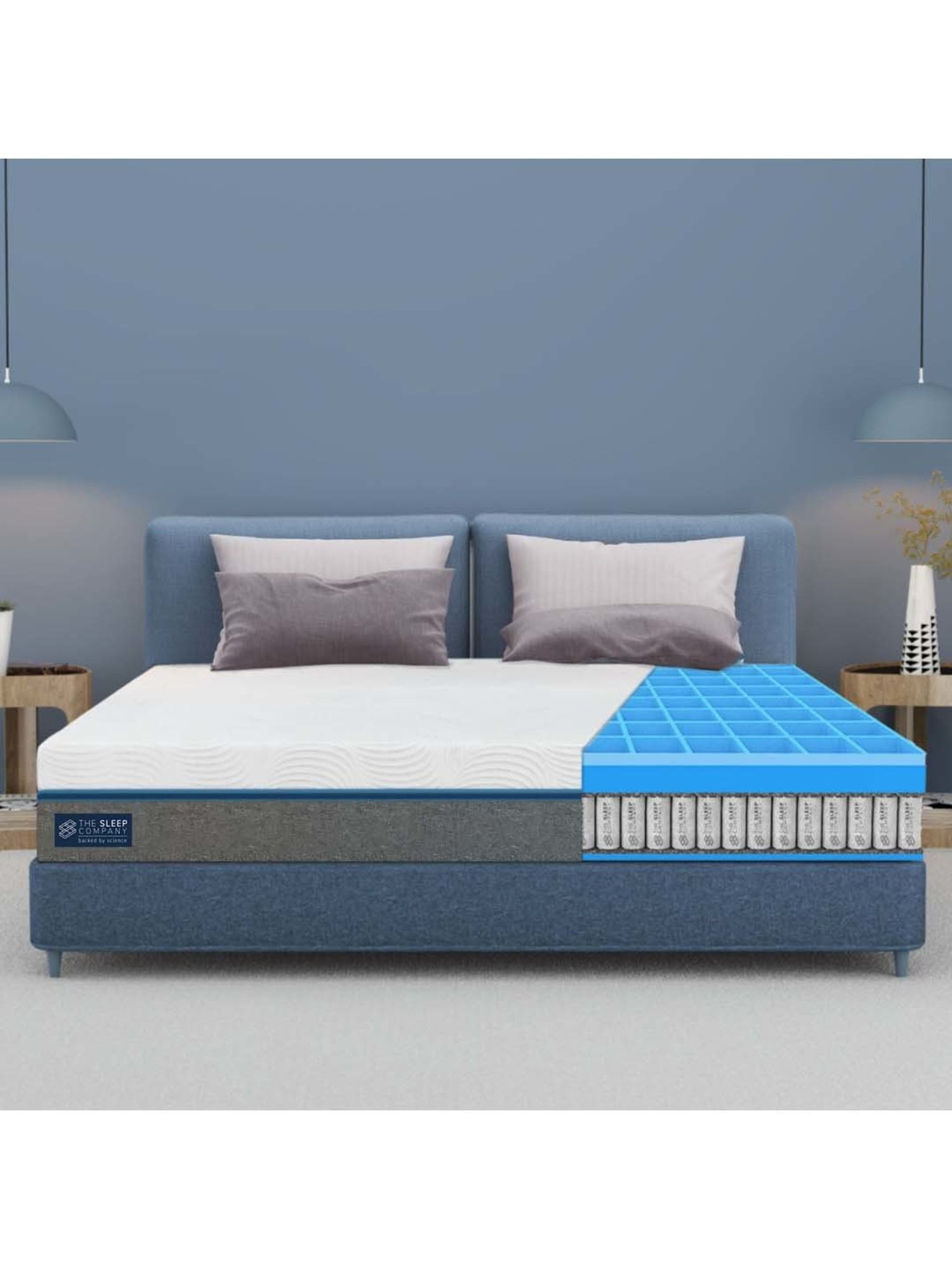 The Sleep Company SmartGRID White Viscose Ortho Hybrid Mattress - Single Size (75 in. L x 36 in.W)