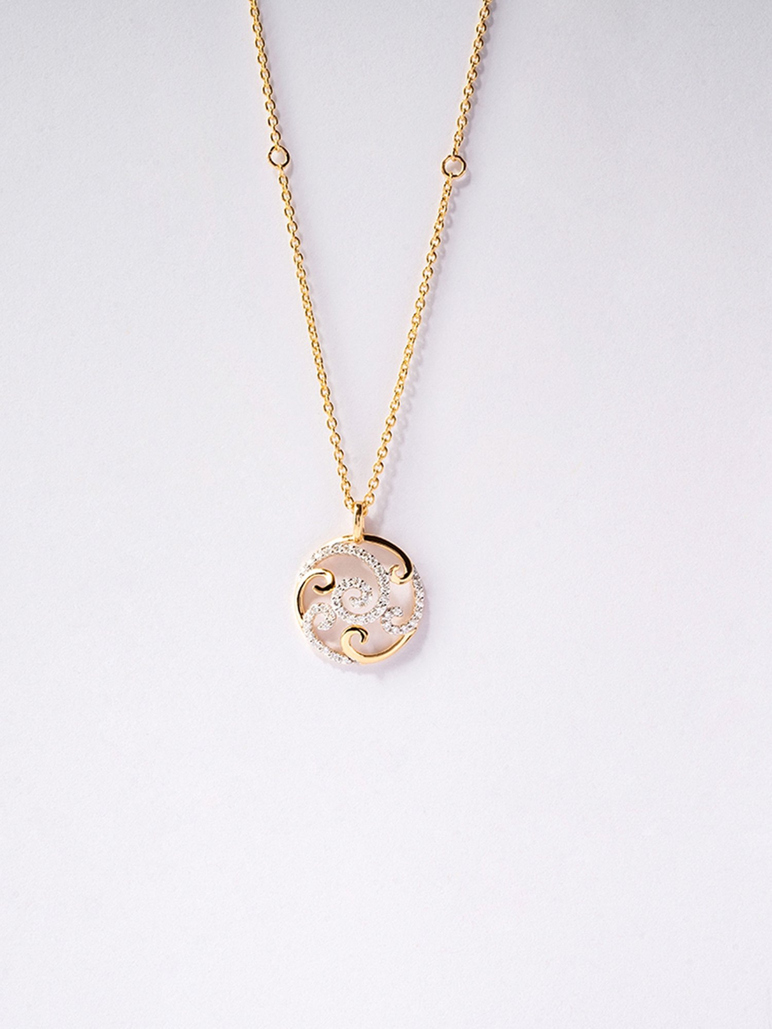 Mia by Tanishq 14 Karat Yellow Gold Two to Tango Diamond Necklace