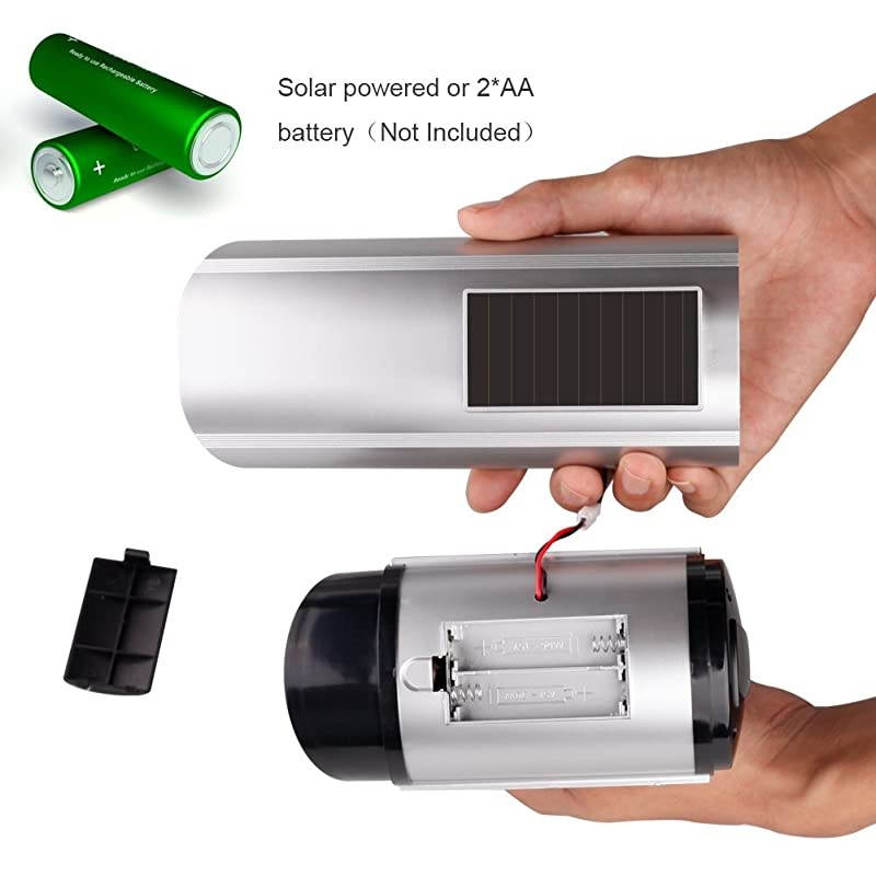 Dummy Fake Security Camera Solar Powered Fake Surveillance Camera with Flash LED Dummy Bullet Simulated CCTV CameraIndoor Outdoor Use Good for HomeOfficeShop Garage Silver Color