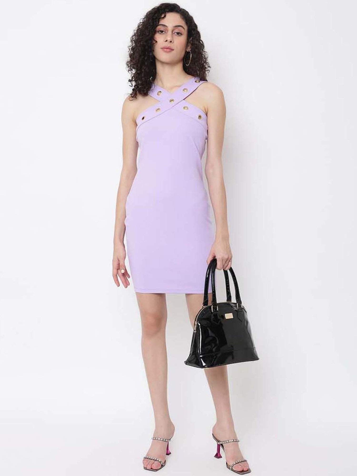 KLEIO Black Solid Medium Handbag