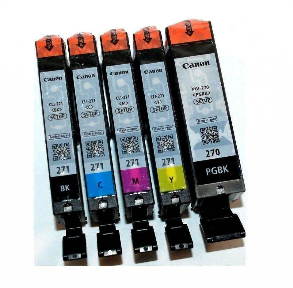 Genuine Canon PGI-270 BK CLI-271 B/C/M/Y Color Ink Cartridges-5Pack-Setup-NEW!!
