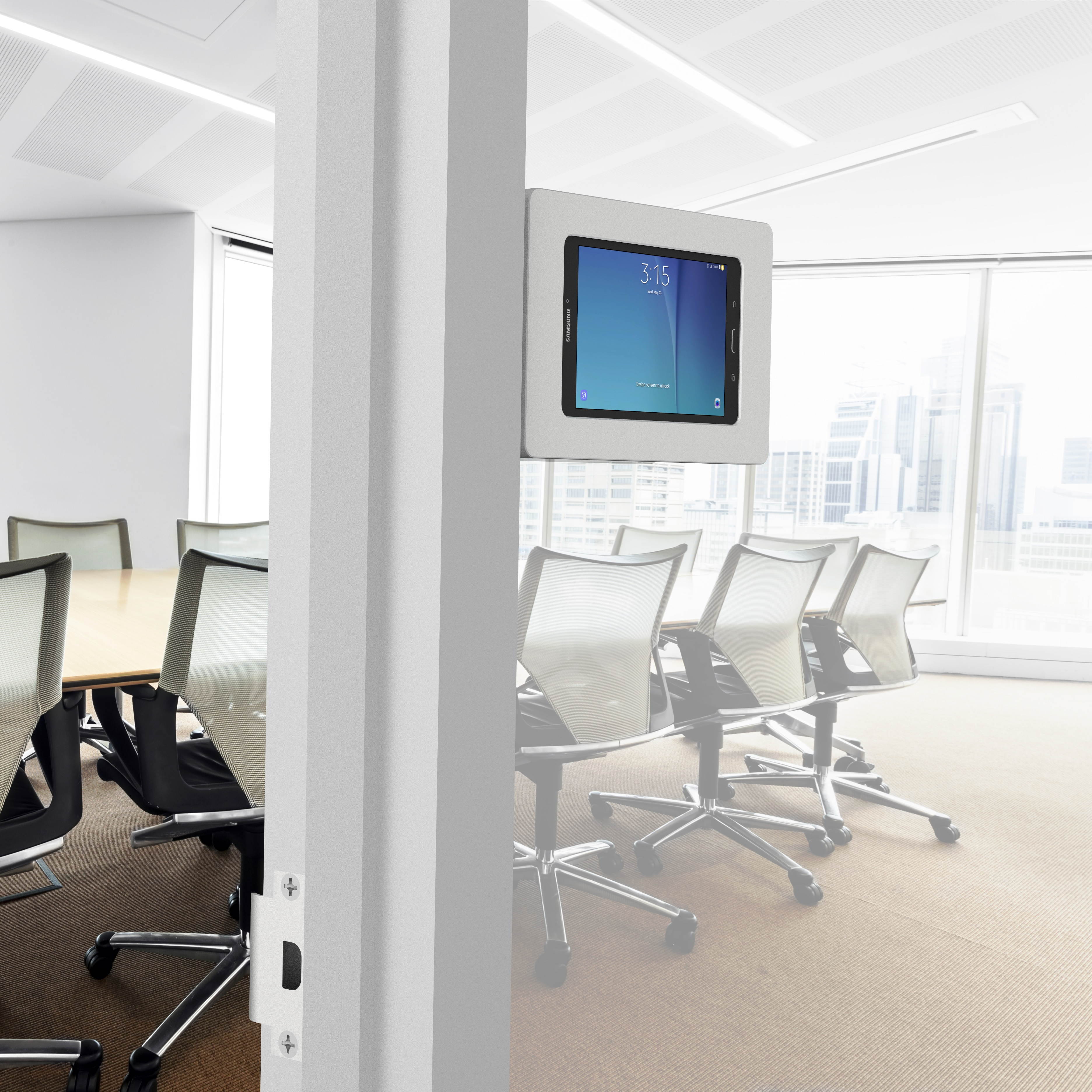 VidaMount Light Grey Enclosure and Tilting Removable Glass Mount [Bundle] compatible with Samsung Galaxy Tab E 8.0