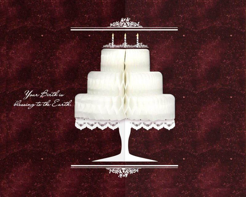 YURICOM Handmade Honeycomb Pop Up Greeting Card (Pack of 1, Cosmos Cake)