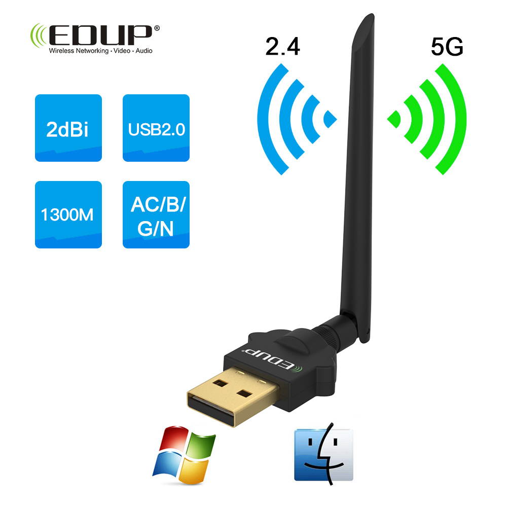 USB WiFi Adapter 1200Mbps Dual Band Wireless Network Card