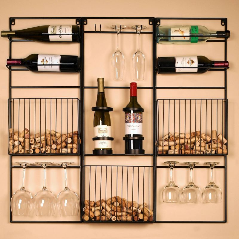 3pc Module Metal Wine Rack Black - New View