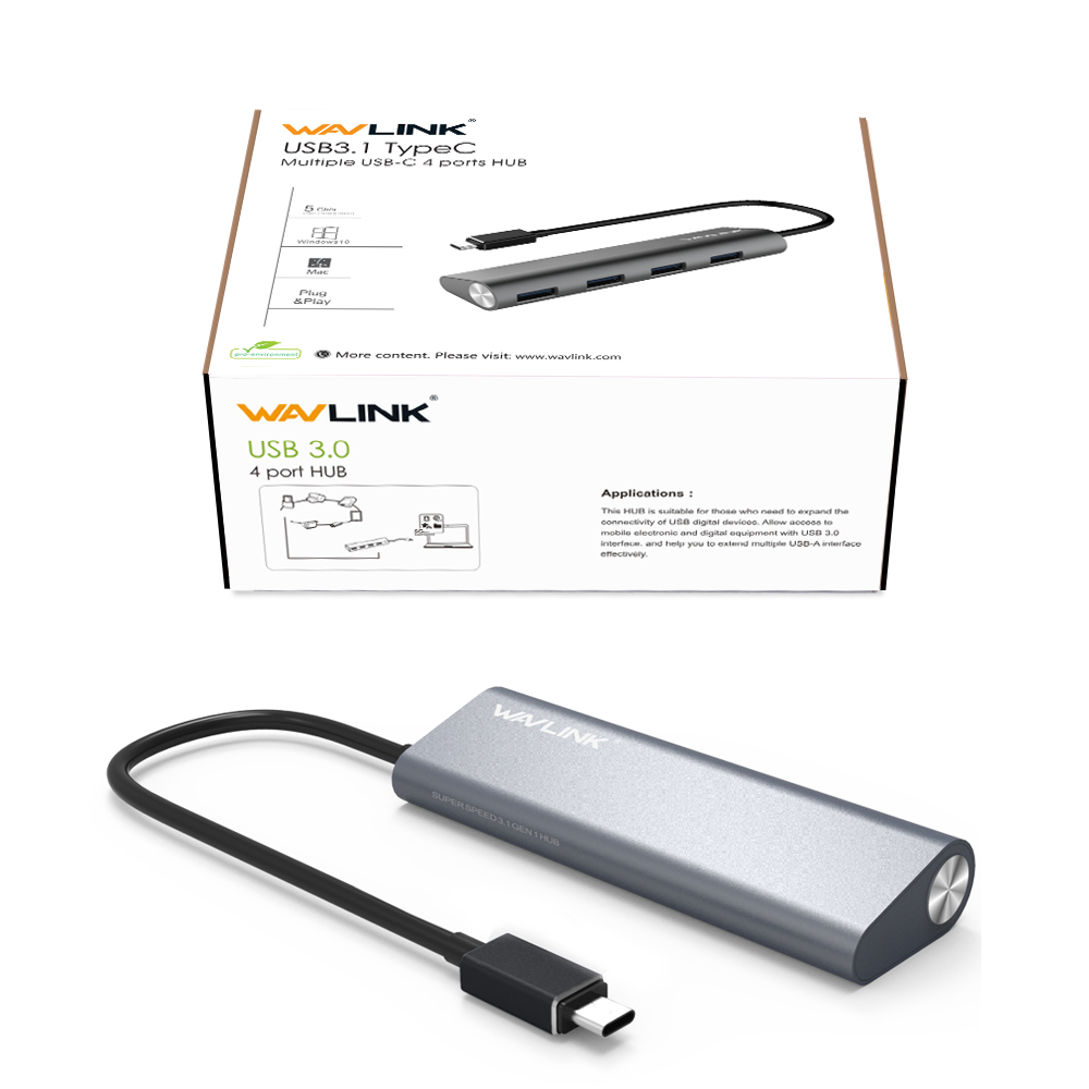 Wavlink USB C Hub, Type C Adapter Mini Docking Station with 4K HDMI Port, 2 USB 3.0, TF/SD Card Reader, USB-C PD3.0 100W  and Thunderbolt 3, LED indicator For MacBook Pro for MacBook Pro/Air