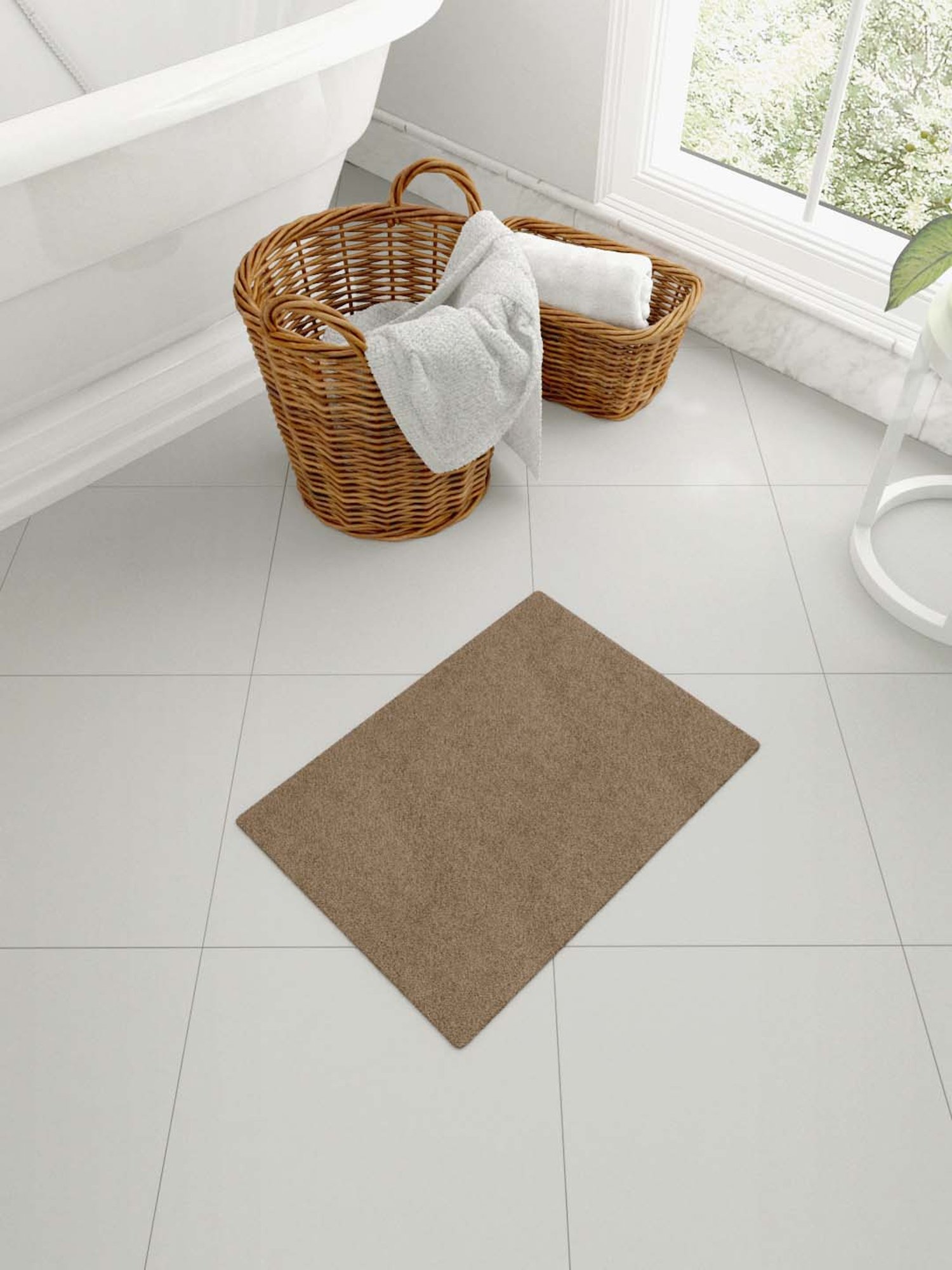 Bianca Red Microfibre Non-Slip Rug