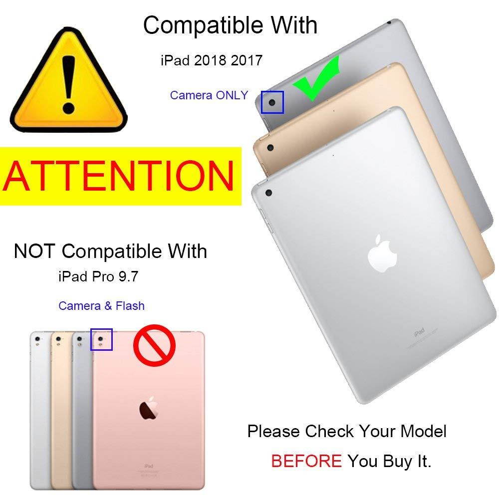 Ruban Case for Apple iPad (9.7-inch, 2018/2017 Model) - Ultra Slim Lightweight Smart Shell Standing Cover with Auto Wake/Sleep Feature, Red