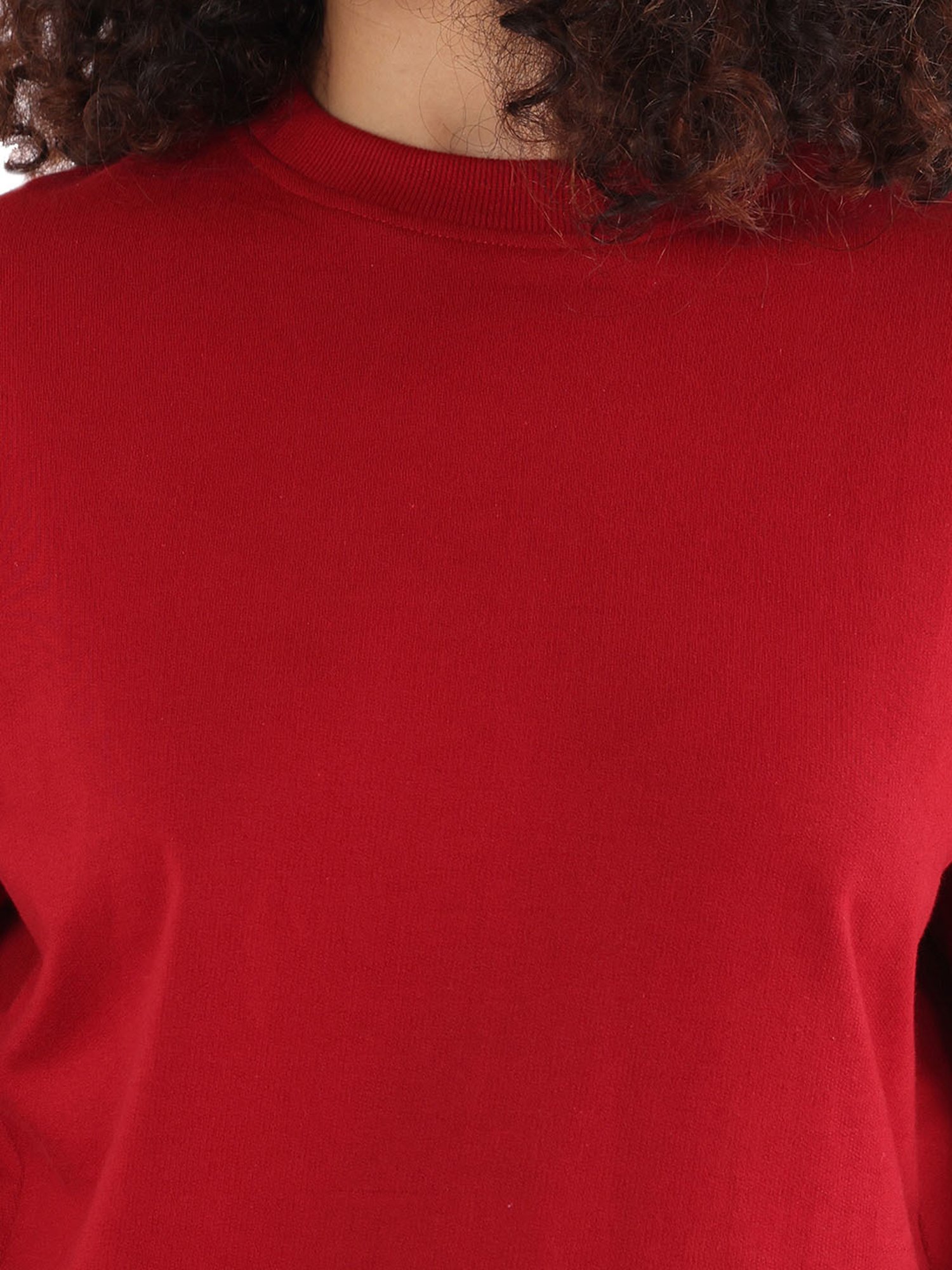 Nite Flite Maroon Cotton Crop Sweatshirt With Joggers