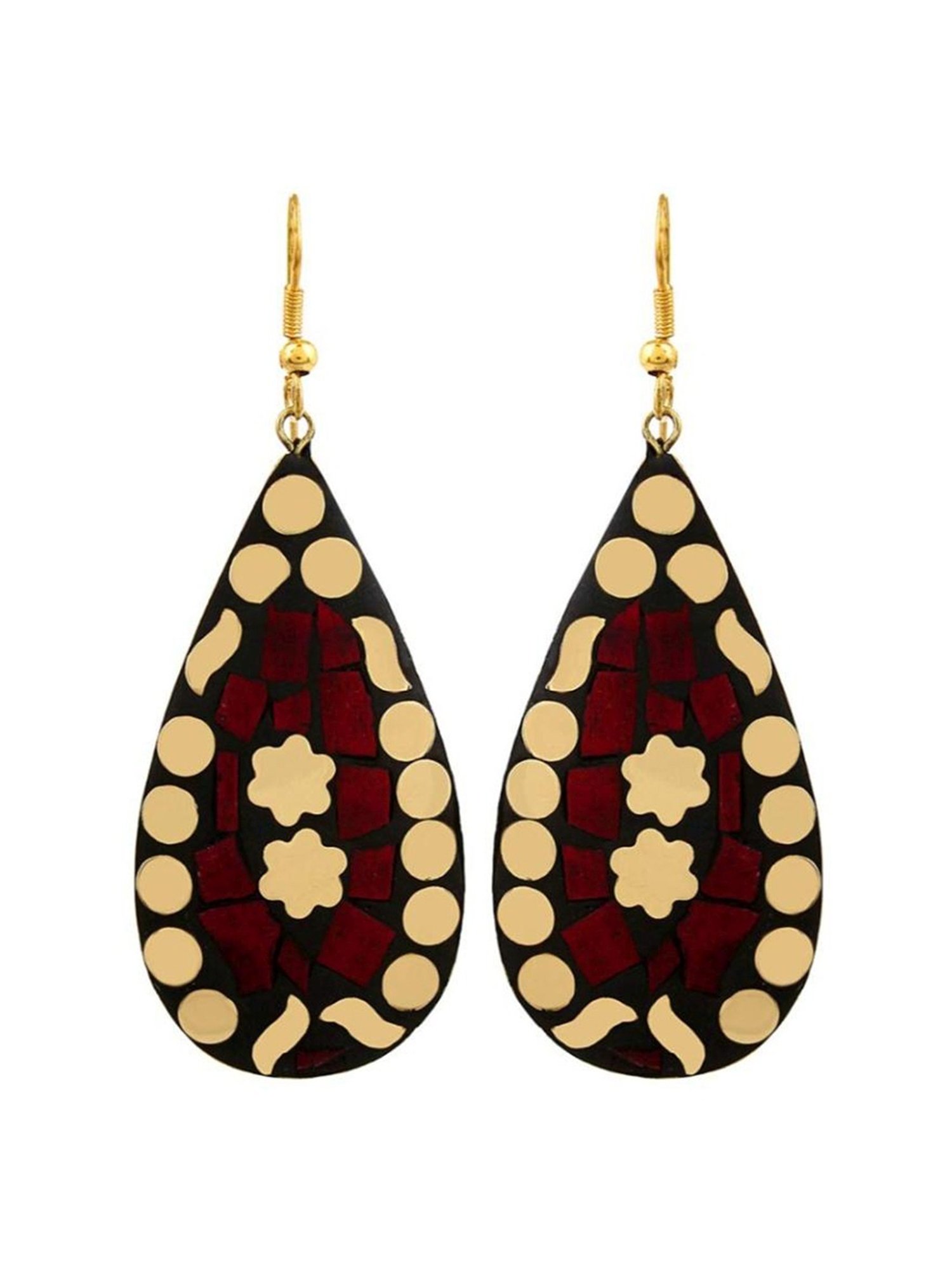YouBella Gold-Plated Multi Stylish Afghani Tibetan Dangler Earrings for Women - Set of 6