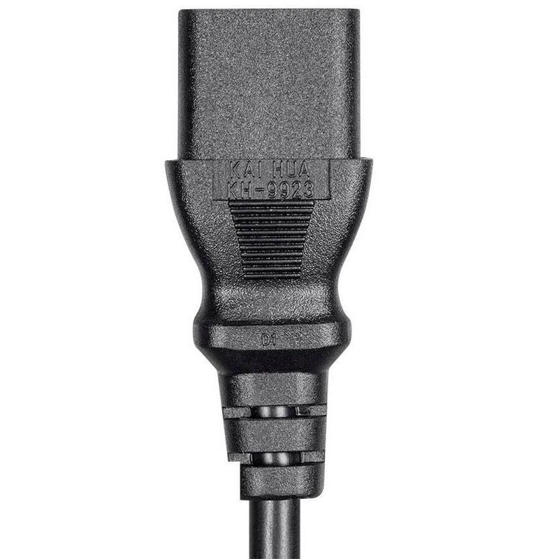 Monoprice Extension Cord - 4 Feet - Black | IEC-320-C14 to IEC-320-C13, 16AWG, 13A, 3-Prong, SVT