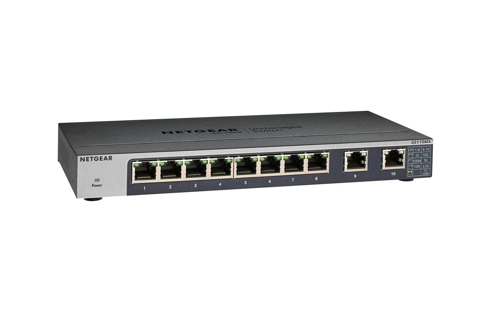 NETGEAR 10-Port Gigabit/10G Ethernet Unmanaged Switch (GS110MX) - with 2 x 10...