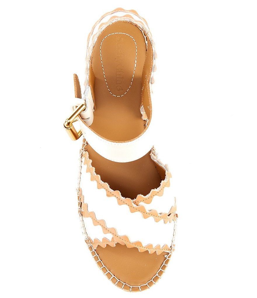 See By Chloe Glyn Leather Platform Espadrille Wedges