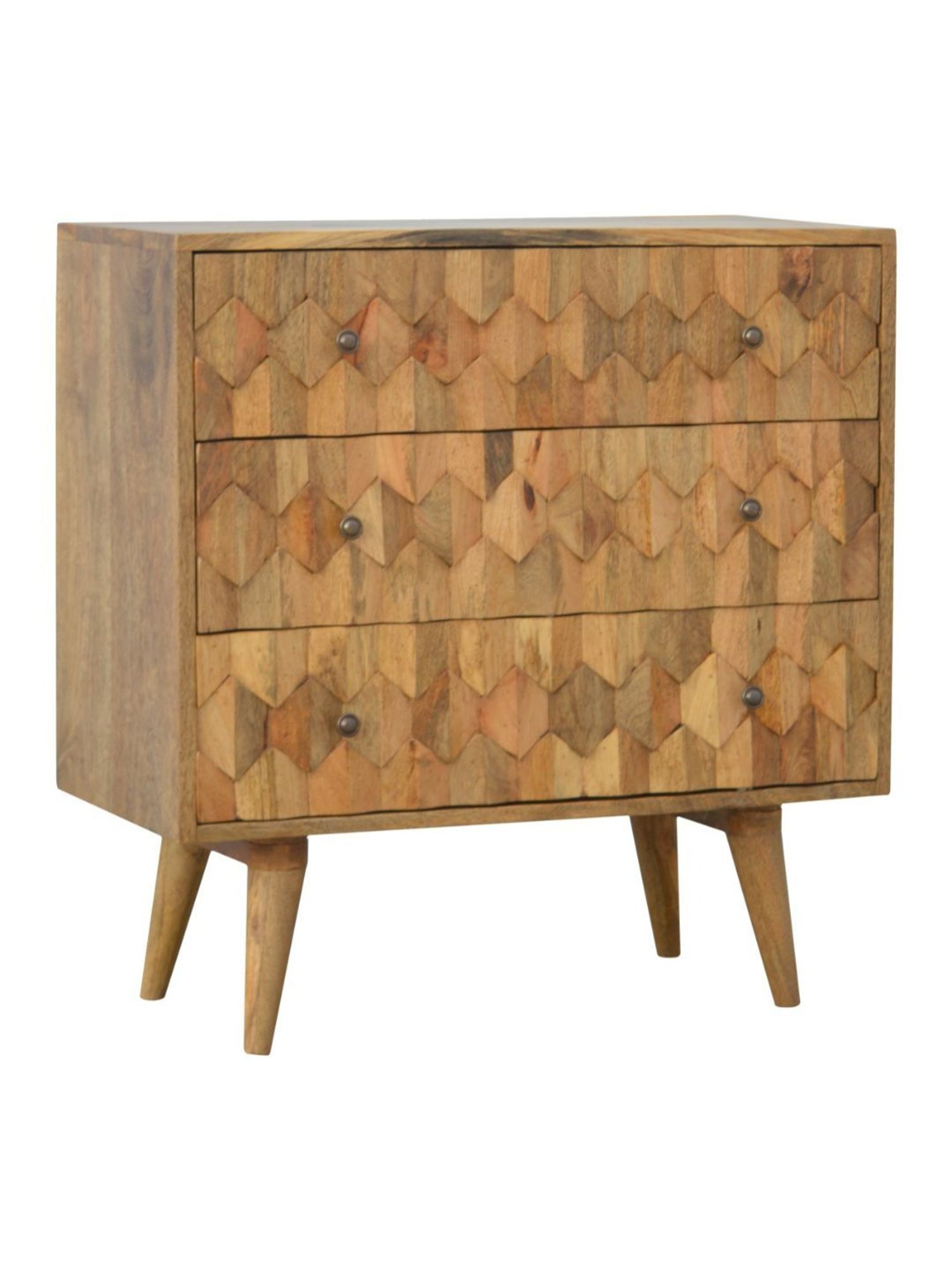 Artisan Furniture Brown Pineapple Carved Chest (Natural Oak-ish Finish)