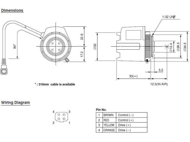 Computar Ganz High Quality CCTV Camera Lens TG0812FCS-L 1/3" 8mm f1.2 DC Auto Iris w/4-pin mini connector long cable (CS Mount)