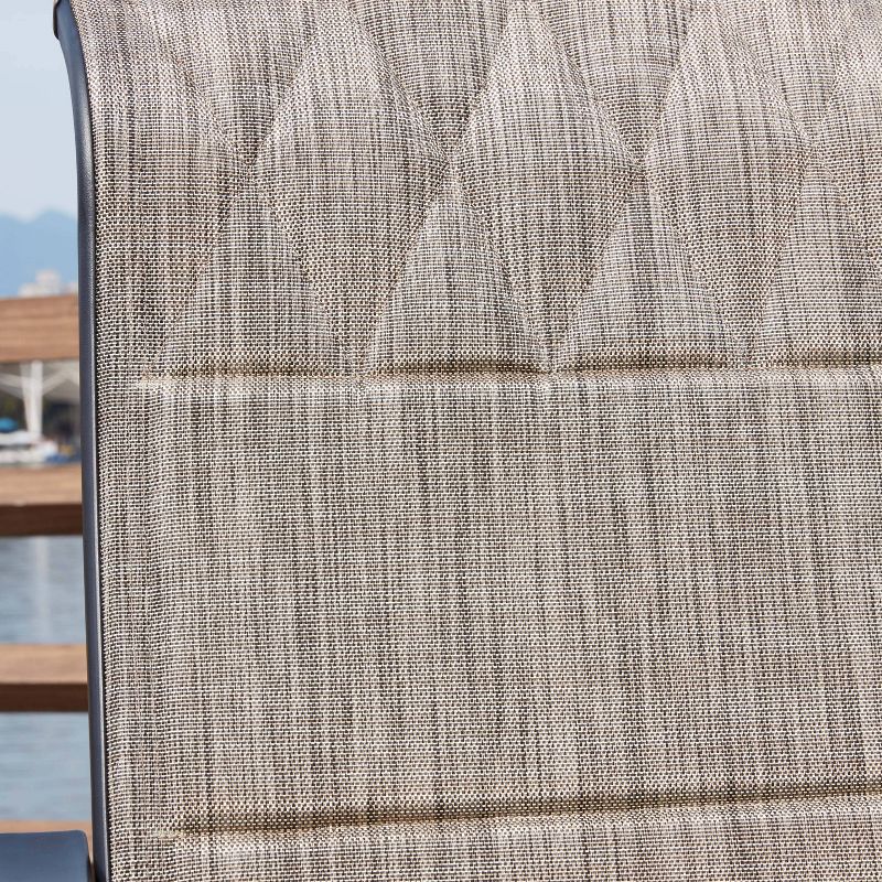 7pc Outdoor Steel Patio Dining Sets Gray - Lokatse