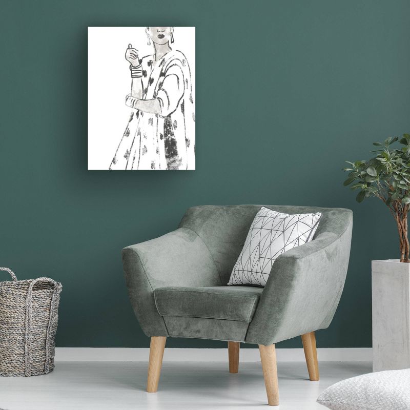 24" x 32" June Erica Vess 'Fashion Plate Power II' Unframed Canvas Art - Trademark Fine Art