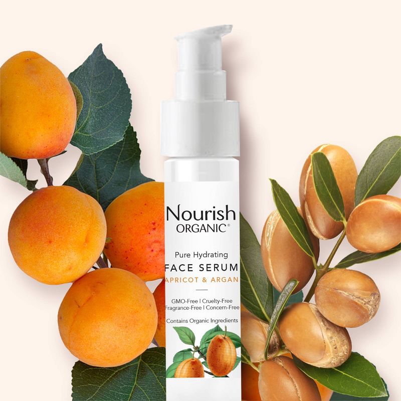 Nourish Organic Pure Hydrating - Apricot & Argan Face Serum - 0.7 fl oz