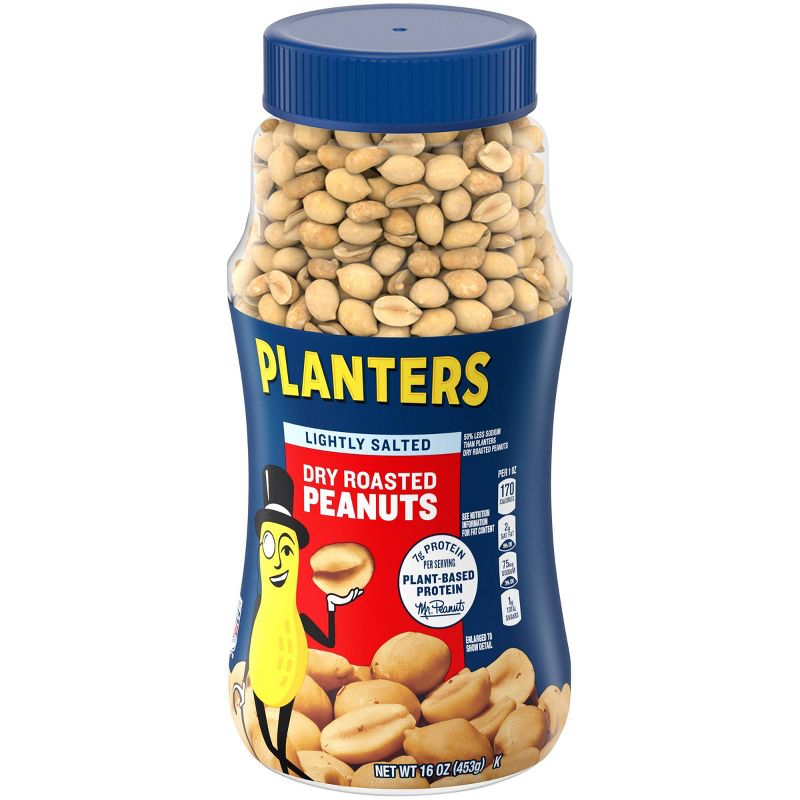 Planters Heart Healthy Lightly Salted Dry Roasted Peanuts - 16oz