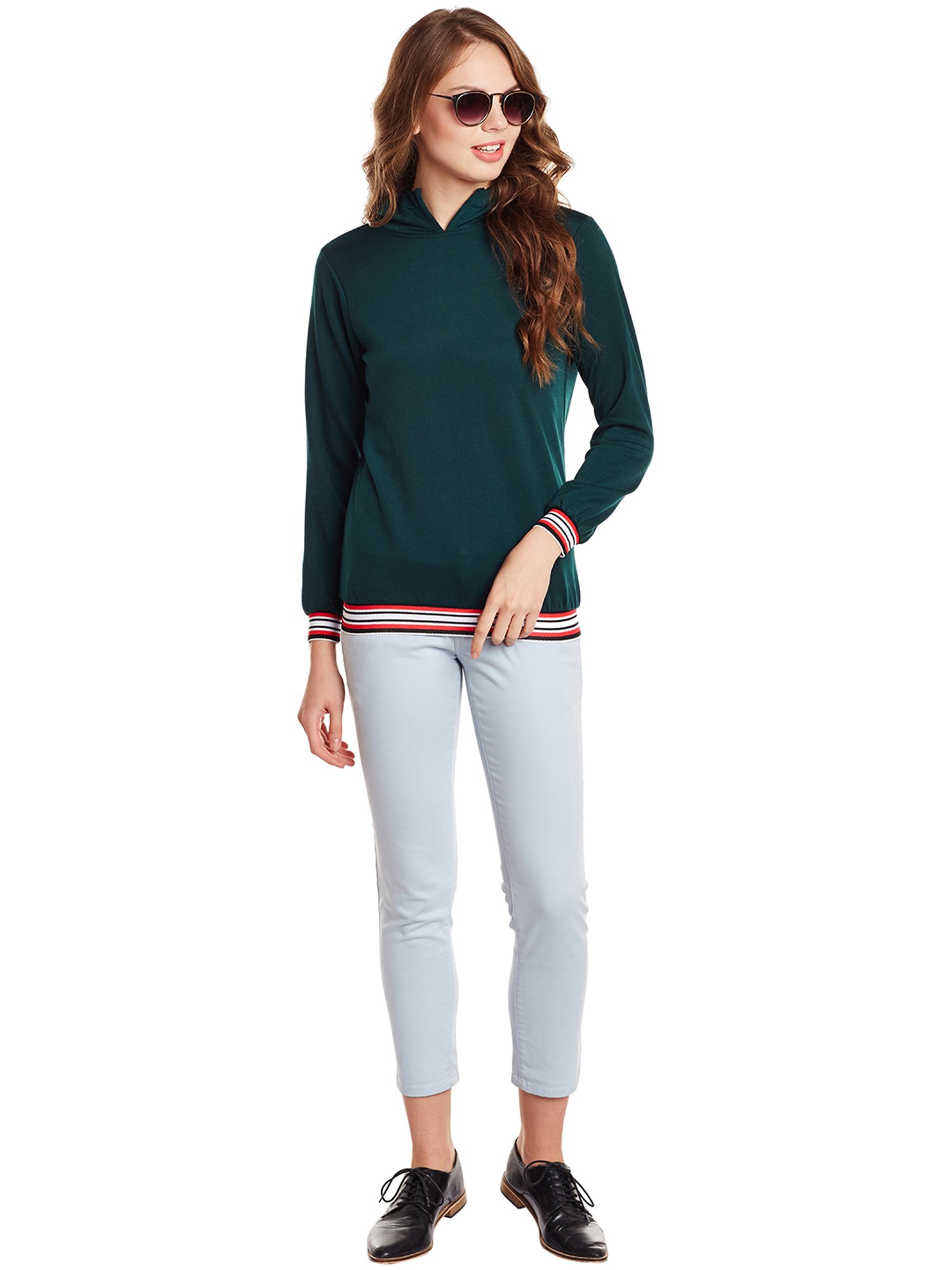 Belle Fille Teal Full Sleeves Sweatshirt