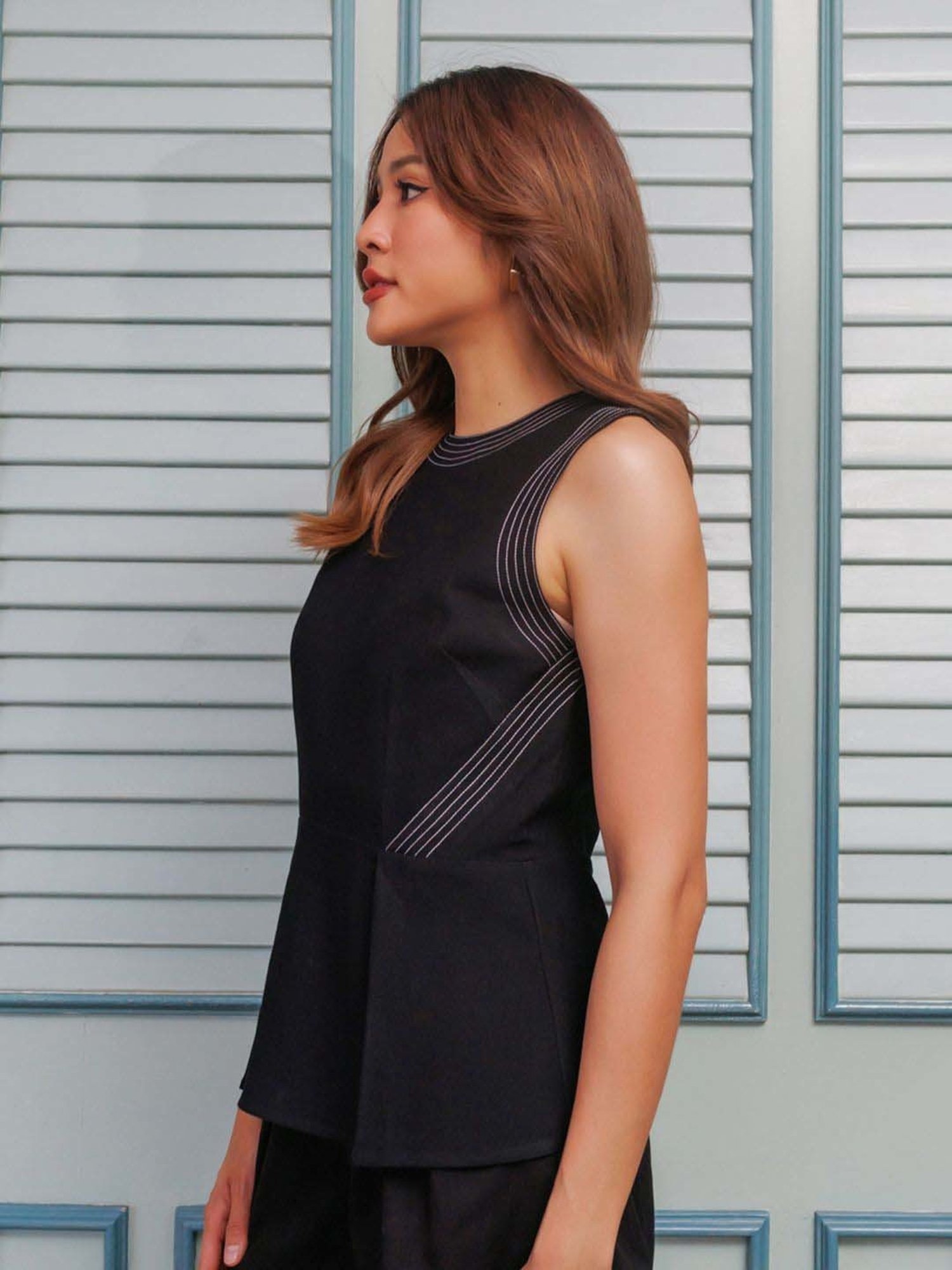 Zink London Black Slim Fit Top