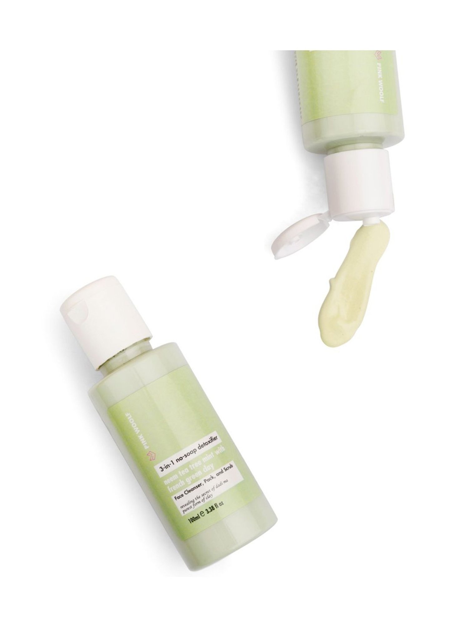 Pink Woolf Face Wash Neem Tea Tree French Green Clay - 100 ml