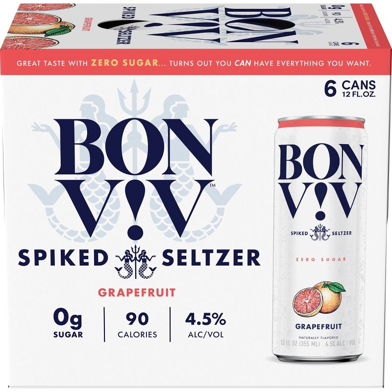 Bon & Viv Grapefruit Spiked Seltzer - 6pk/12 fl oz Cans