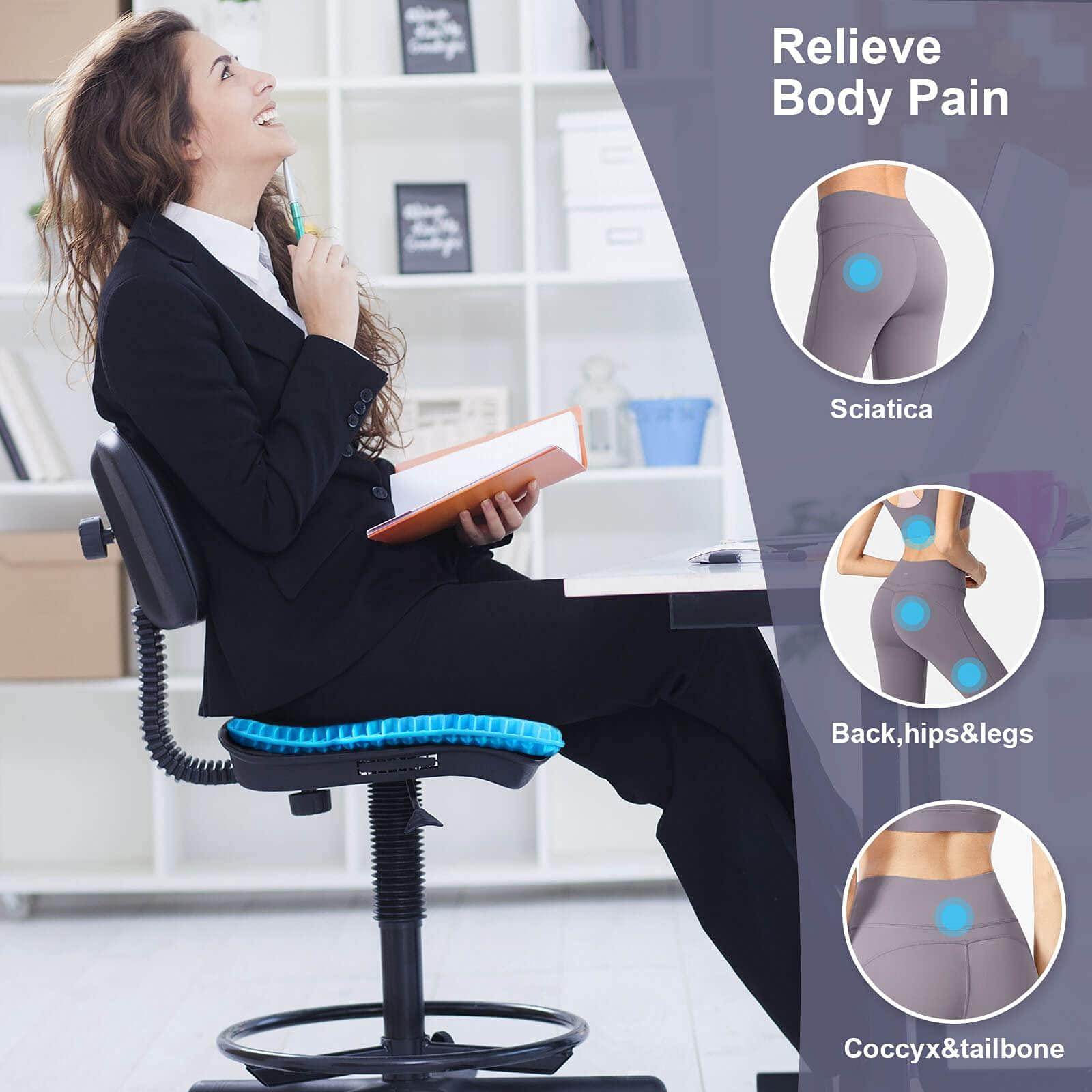 Hiroharu Breathable Gel Seat Cushion - Double Layer Honeycomb Office Chair Cushion, Car Seat Cushion for Help Relieve Pain, Chair Pads Suitable for Office Chair, Wheelchair, Office and Car Accessories
