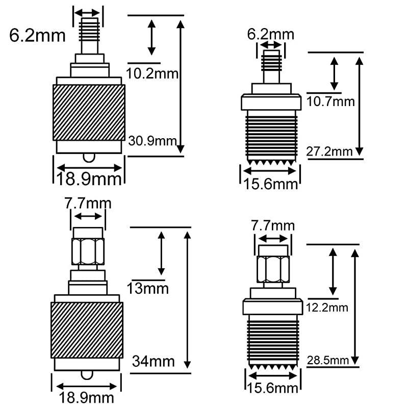 RF Connectors Kit SMA to UHF PL259 SO239 4 Type Set SMA JackPlug to UHF Nickel Gold Plated Test Converter Pack of 4