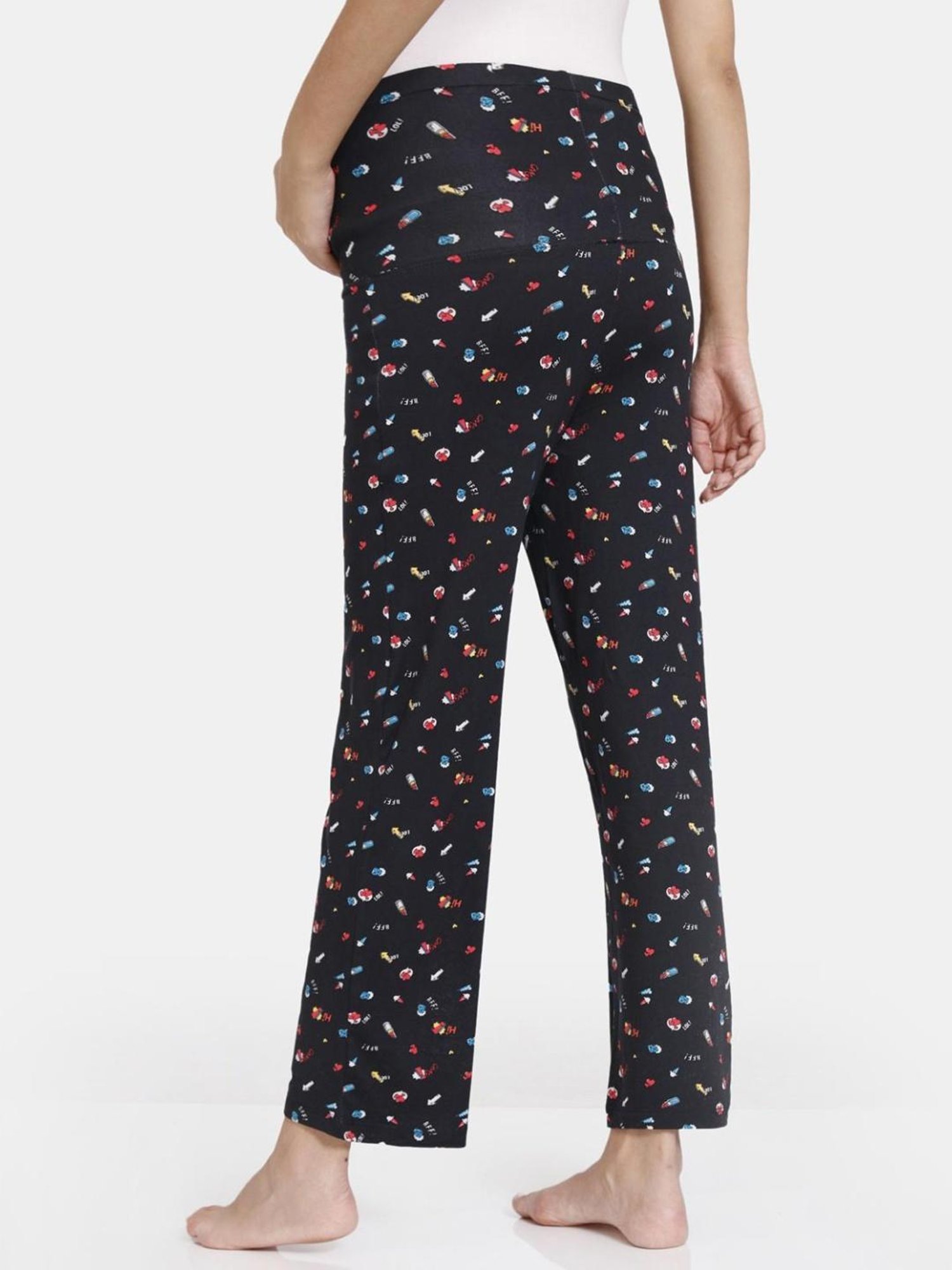 Zivame Black Printed Maternity Sleepwear